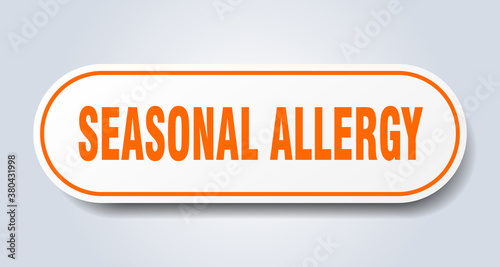 seasonal allergy sign. rounded isolated button. white sticker