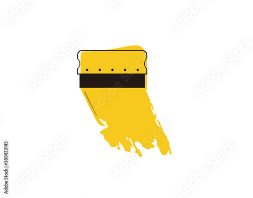 screen printing squeegee Flat Icon on white background in vector illustration