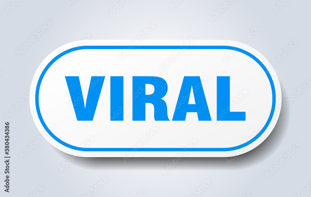 viral sign. rounded isolated button. white sticker viral sign. rounded isolated button. white sticker