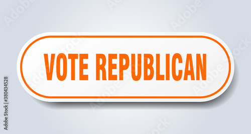 vote republican sign. rounded isolated button. white sticker