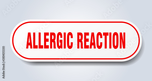 allergic reaction sign. rounded isolated button. white sticker