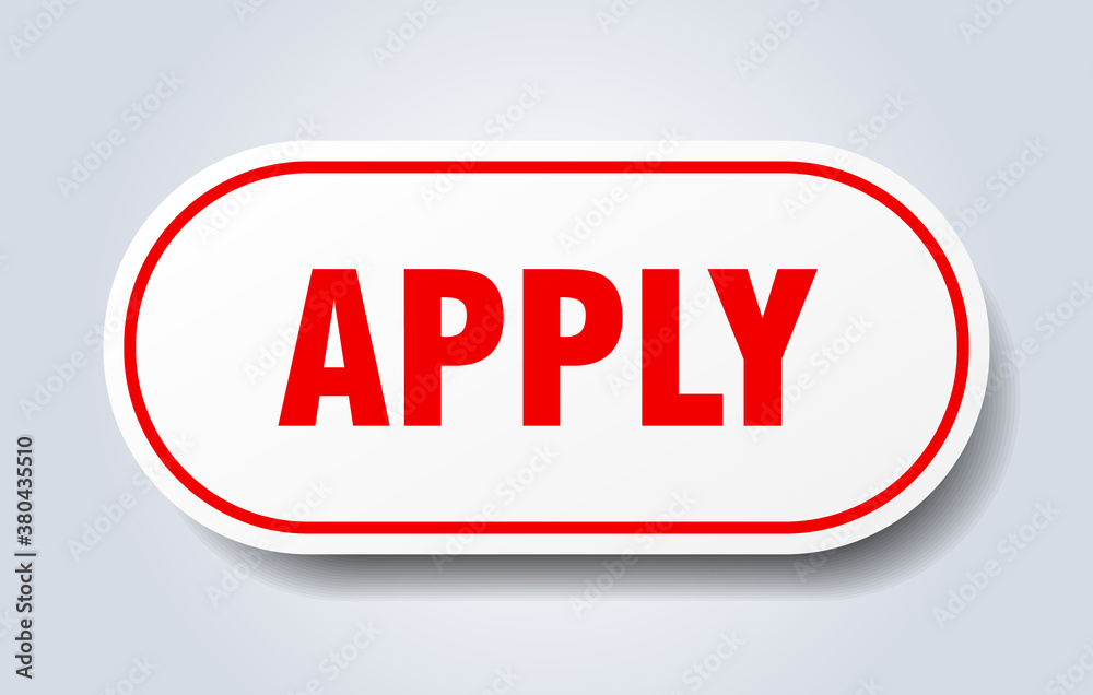 apply sign. rounded isolated button. white sticker apply sign. rounded isolated button. white sticker
