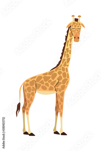 wild african giraffe animal nature icon