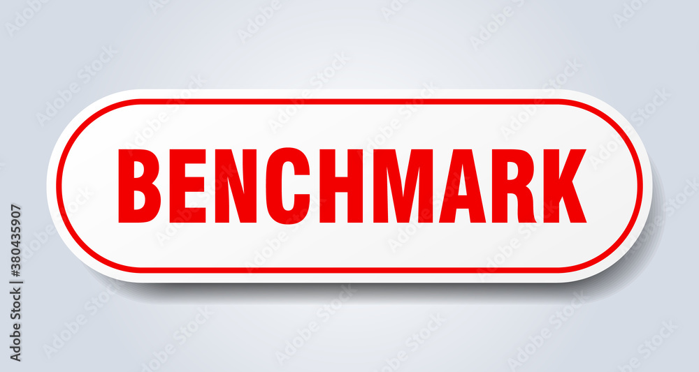 benchmark sign. rounded isolated button. white sticker benchmark sign. rounded isolated button. white sticker