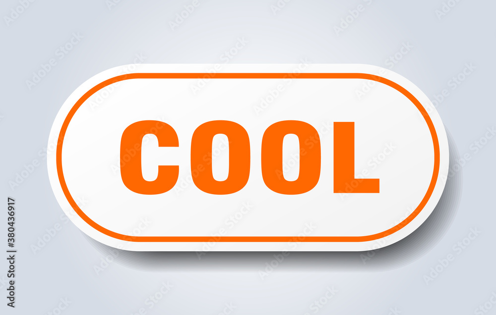 cool sign. rounded isolated button. white sticker cool sign. rounded isolated button. white sticker