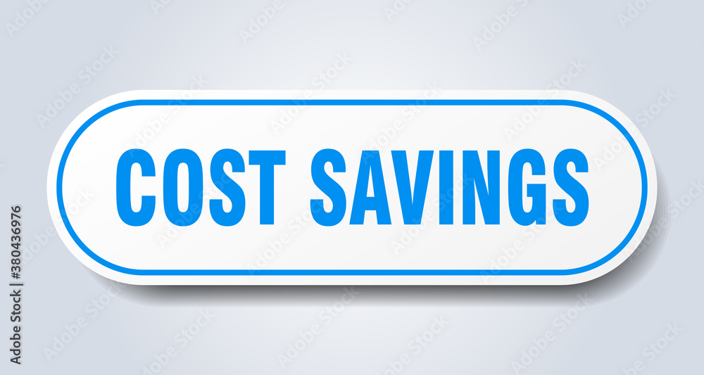 cost savings sign. rounded isolated button. white sticker cost savings sign. rounded isolated button. white sticker