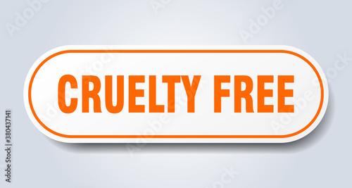 cruelty free sign. rounded isolated button. white sticker