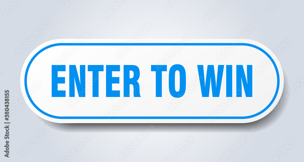 enter to win sign. rounded isolated button. white sticker enter to win sign. rounded isolated button. white sticker