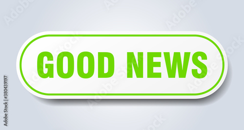 good news sign. rounded isolated button. white sticker