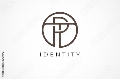 Abstract initial letter P and T logo,usable for branding and business logos, Flat Logo Design Template, vector illustration