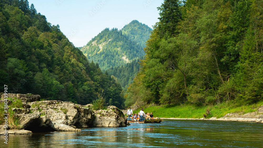 Traditional rafting on the Dunajec Gorge, Pieniny, Poland, Traditional rafting on the Dunajec Gorge, Pieniny, Poland,
