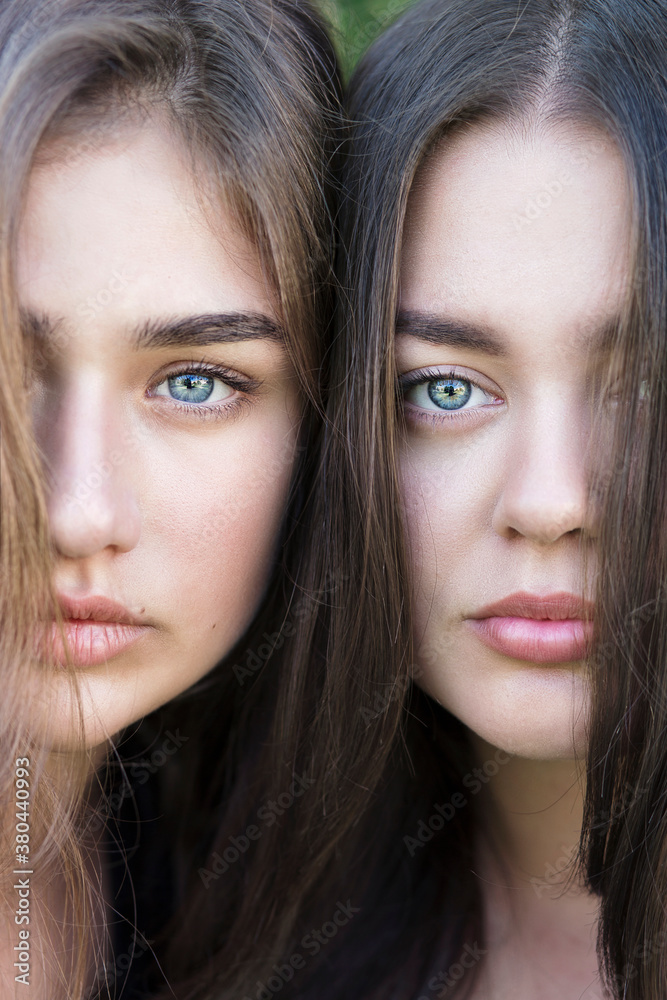 Portrait of two beautiful young girls Portrait of two beautiful young girls