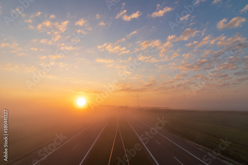 Sunrise over the highway