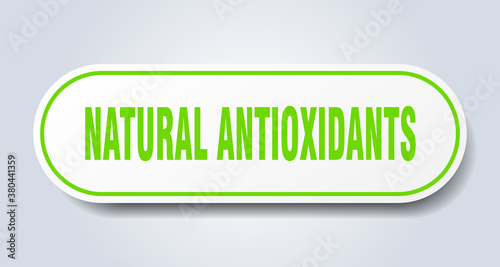 natural antioxidants sign. rounded isolated button. white sticker