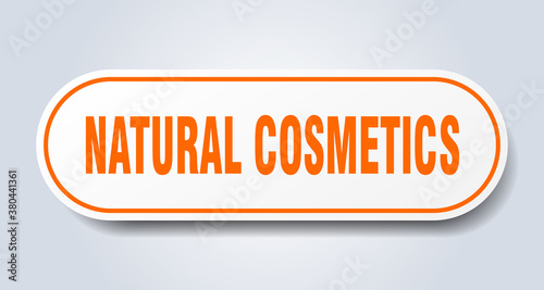 natural cosmetics sign. rounded isolated button. white sticker