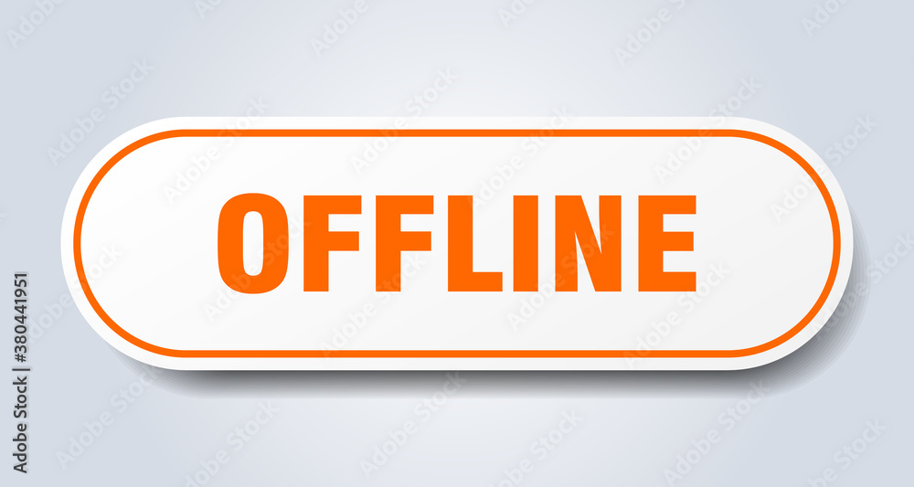 offline sign. rounded isolated button. white sticker offline sign. rounded isolated button. white sticker