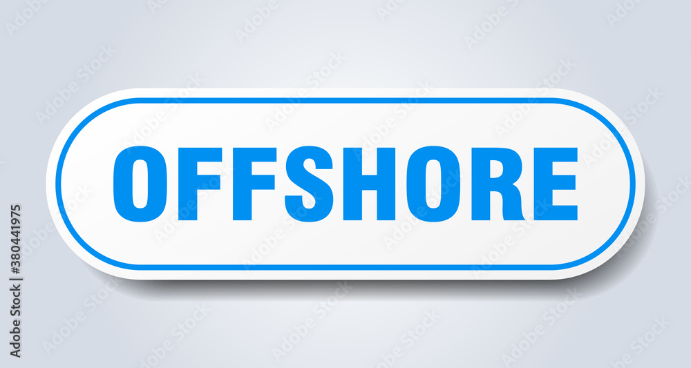 offshore sign. rounded isolated button. white sticker offshore sign. rounded isolated button. white sticker