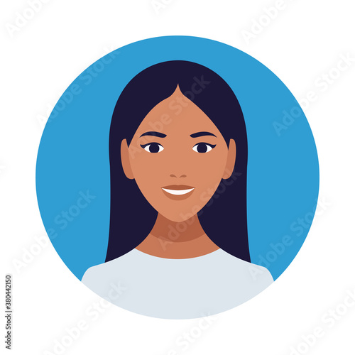 beautiful latin woman avatar character icon