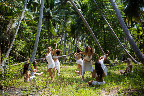 Sisterhood of Dancing Women in Nature