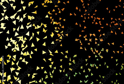 Dark Red  Yellow vector backdrop with lines  triangles.