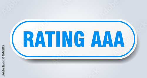 rating aaa sign. rounded isolated button. white sticker