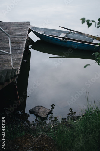 Boat attached to wharf