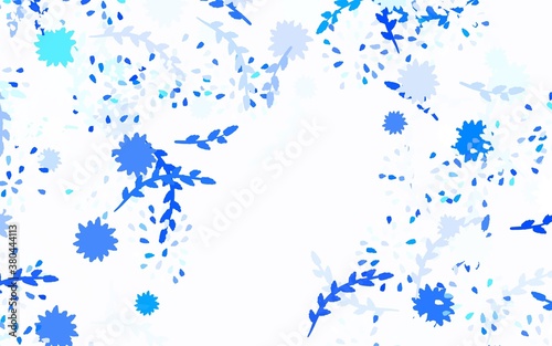 Light BLUE vector natural artwork with flowers, roses.