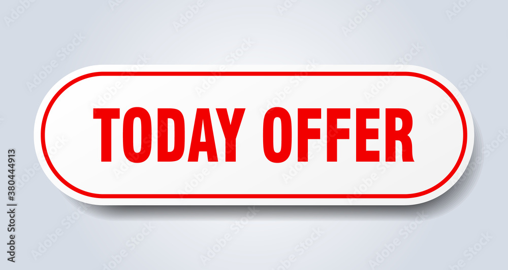today offer sign. rounded isolated button. white sticker today offer sign. rounded isolated button. white sticker