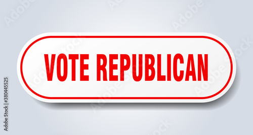 vote republican sign. rounded isolated button. white sticker