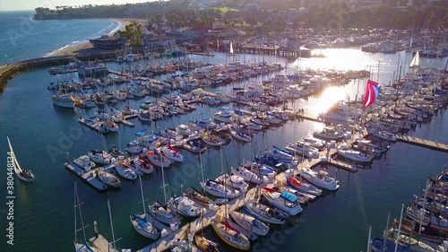 Aerial view of Santa Barbara Boat Harbor photo