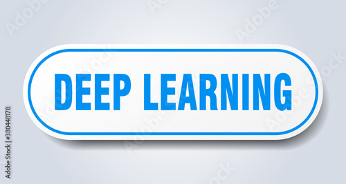 deep learning sign. rounded isolated button. white sticker