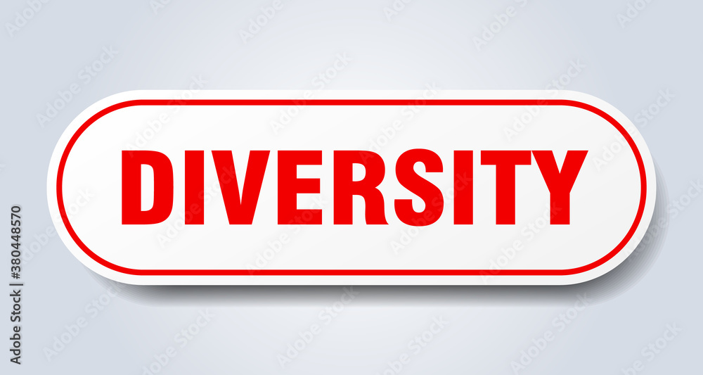diversity sign. rounded isolated button. white sticker diversity sign. rounded isolated button. white sticker