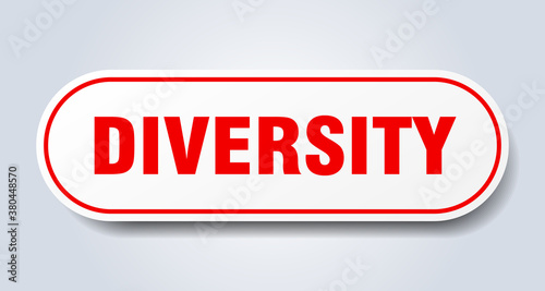 diversity sign. rounded isolated button. white sticker