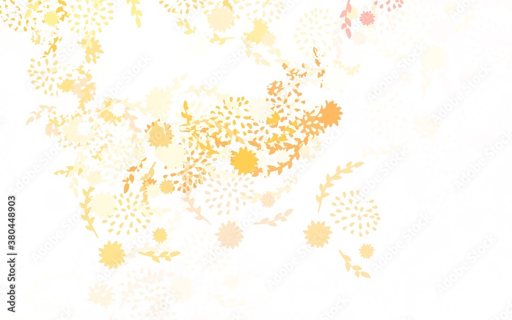 Obraz premium Light Red vector doodle template with flowers