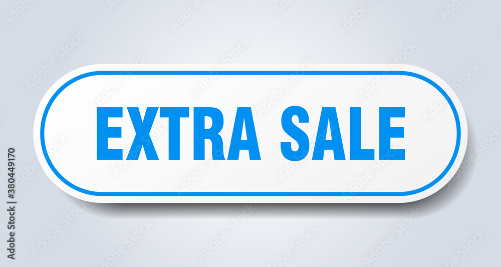 extra sale sign. rounded isolated button. white sticker extra sale sign. rounded isolated button. white sticker