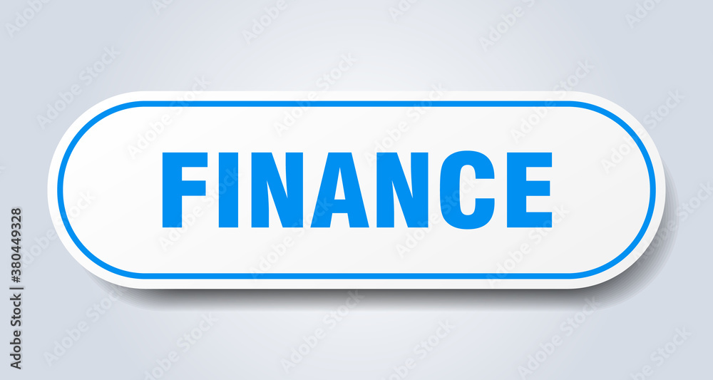 finance sign. rounded isolated button. white sticker finance sign. rounded isolated button. white sticker