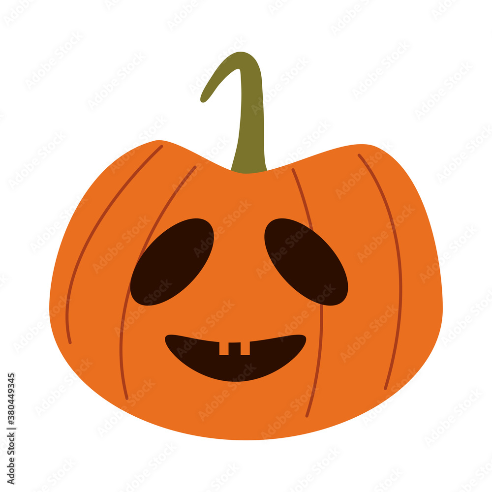 halloween pumpkin with face flat style icon halloween pumpkin with face flat style icon