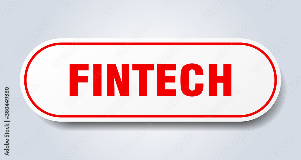 fintech sign. rounded isolated button. white sticker fintech sign. rounded isolated button. white sticker