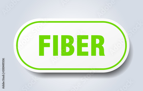 fiber sign. rounded isolated button. white sticker