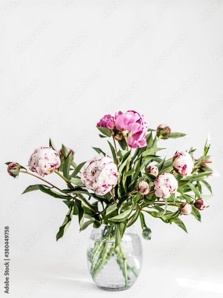 Peony bouquet on white Peony bouquet on white