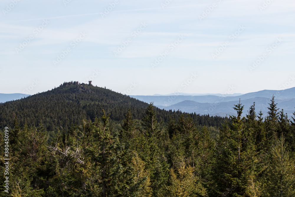 View of the Giant Mountains and the Jizera Mountains