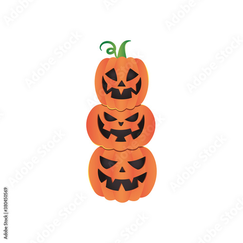stack of halloween pumpkins, colorful design