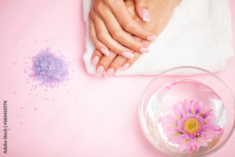 The picture of female hands with perfectly done manicure. The picture of female hands with perfectly done manicure.
