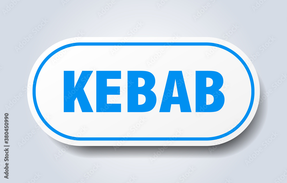 kebab sign. rounded isolated button. white sticker kebab sign. rounded isolated button. white sticker