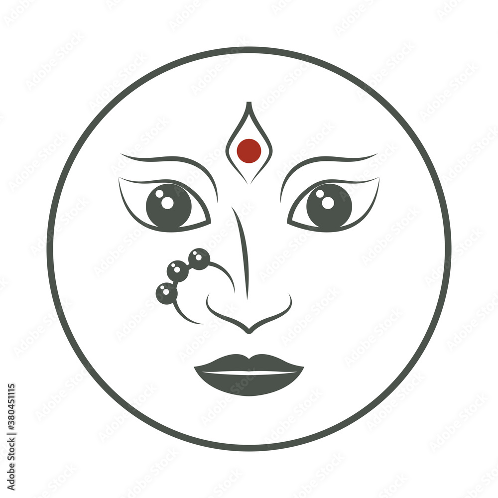 hindu goddess face navratri emblem hindu goddess face navratri emblem