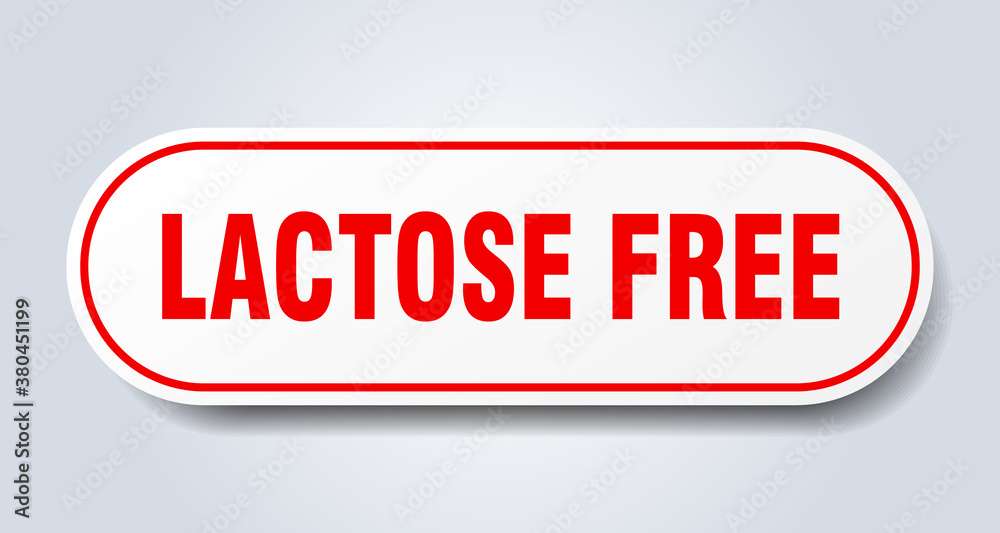 lactose free sign. rounded isolated button. white sticker lactose free sign. rounded isolated button. white sticker