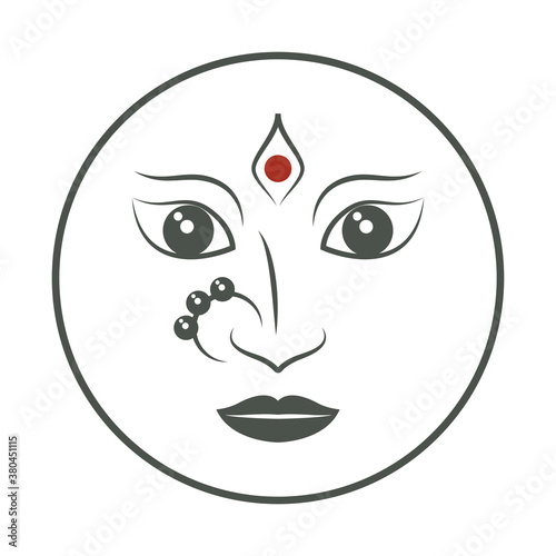 hindu goddess face navratri emblem