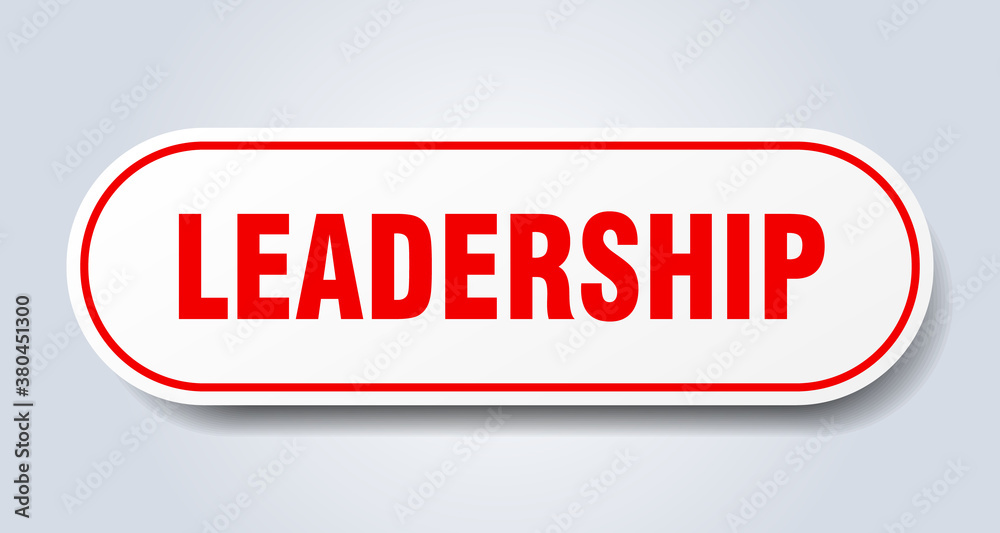 leadership sign. rounded isolated button. white sticker leadership sign. rounded isolated button. white sticker