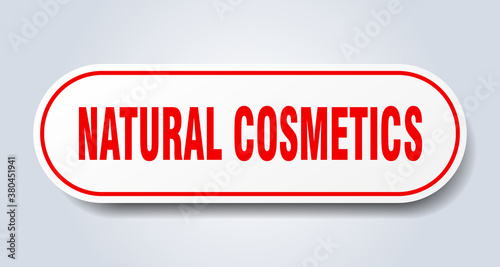 natural cosmetics sign. rounded isolated button. white sticker