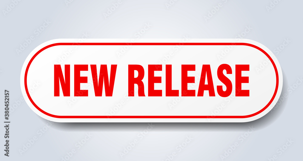 new release sign. rounded isolated button. white sticker new release sign. rounded isolated button. white sticker